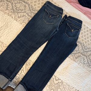Hudson Jeans Dark and Light Blue Straight Leg Denim